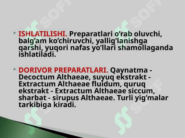 O'zbekistonda o'suvchi shifobaxsh o'simliklar va ularning qo'llanilishi 5