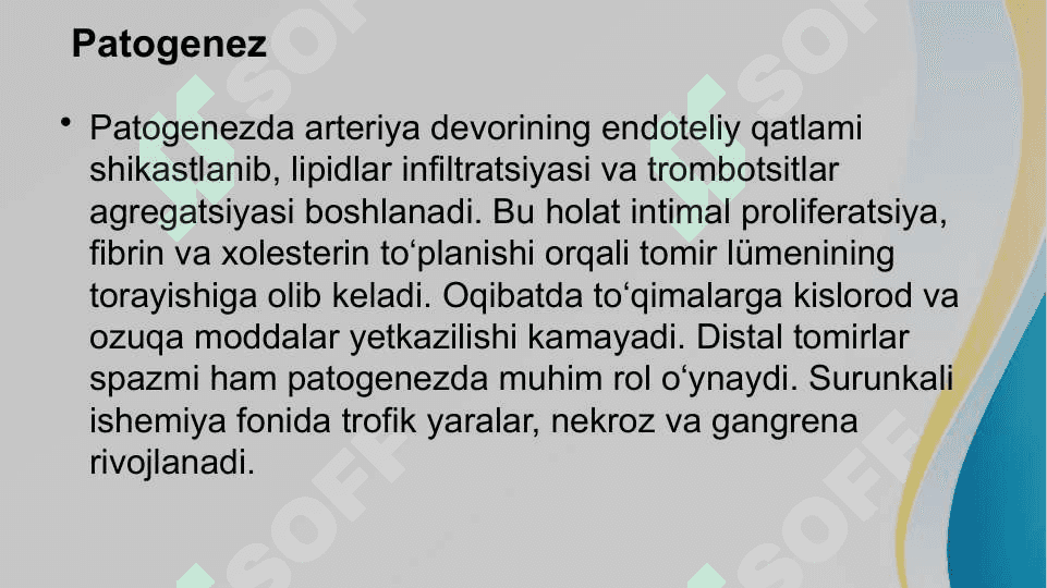 Arterial qon tomirlarni surunkali obliteratsiyasida zamonaviy davolash usullari 6