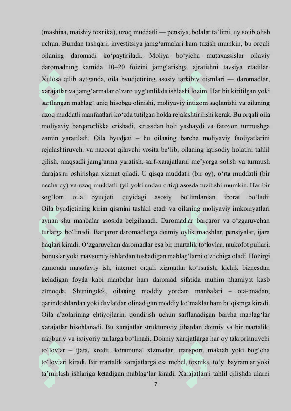 OILAVIY XARAJATLARNI HISOBLASH. OZIQ-OVQAT XARAJATLARI VA IQTISOD QILISH YO'LLARI. OILA BYUDJETI.docx 7