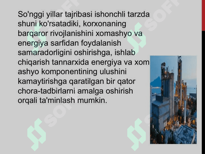 Sanoat mahsulotlarining material va energiya sarfini kamaytirish yo'nalishlari 3
