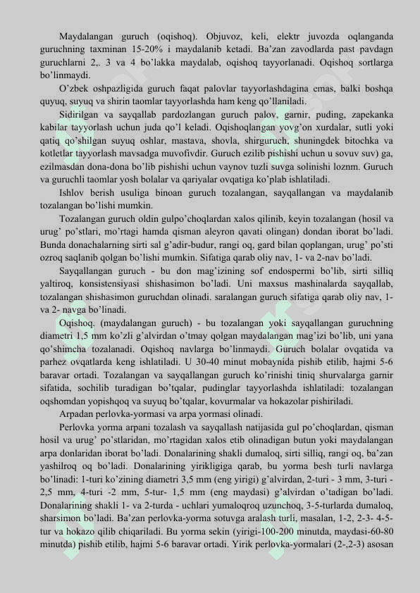 YORMA DUKKAKLI DON VA MAKARON MAXSULOTLARIDAN TAYYORLANADIGAN TAOMLAR 7