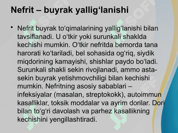Buyrak kasalligida 7-parxez stoli 2