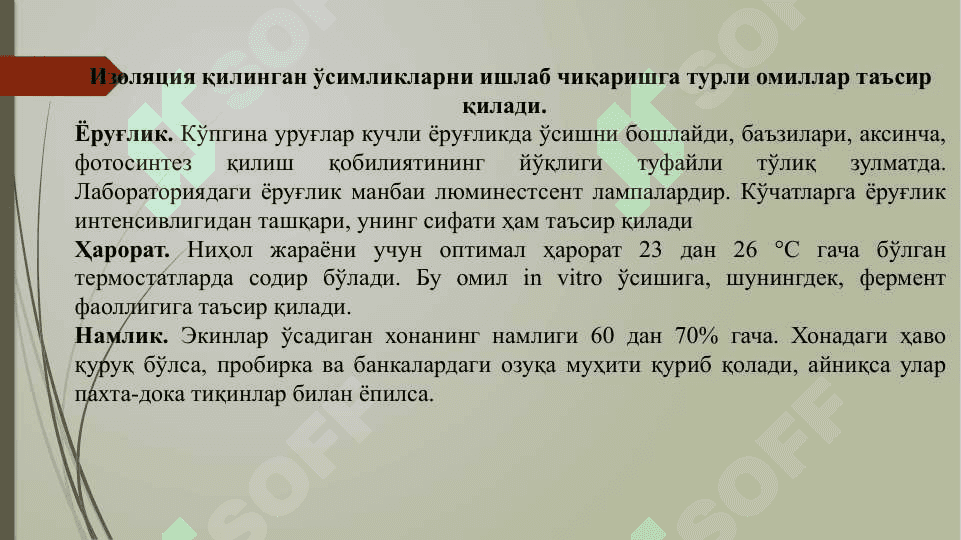АЖРАТИБ ОЛИНГАН ҲУЖАЙРА ВА ТЎҚИМАЛАРНИ  in vitro шароитида ЎСТИРИШ ТЕХНИКАСИ 5