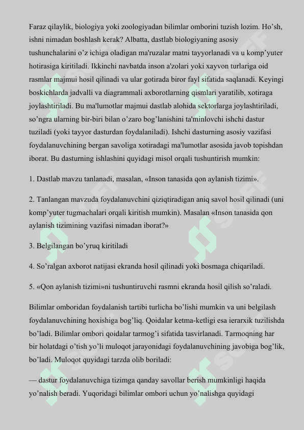 Bilimlar omborida bilimlarning tuzilishi 2
