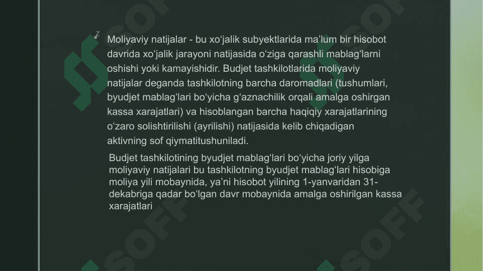 Byudjet tashkilotlarida moliyaviy natijalar hisobi 3