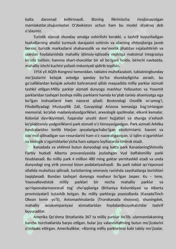 Ekoturizmning xorijiy mamlakatlarda rivojlanishi. 4