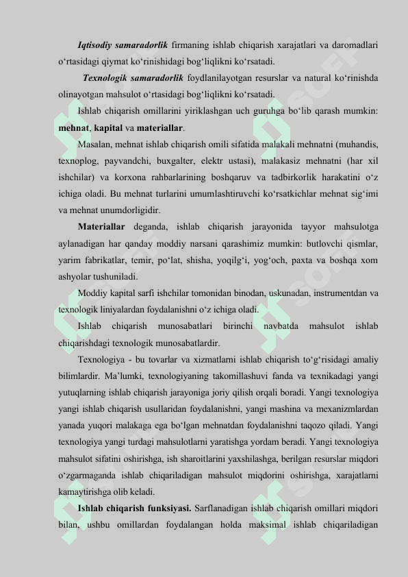 Ishlab chiqarish, texnologiya va ishlab chiqarish funksiyasi 3
