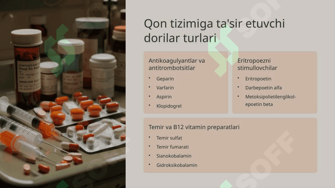 Qon tizimiga ta'sir etuvchi dorilar farmakologiyasi. Gematologik analizator ish prinsipi bilan tanishuv. Olingan natijalar tahlili. Temirni qonda biokimyoviy tahlilini amalga oshirish metodi. Temir tutuvchi preparatlar ta'sirini o'rganishda farmakologik monitoring. 3