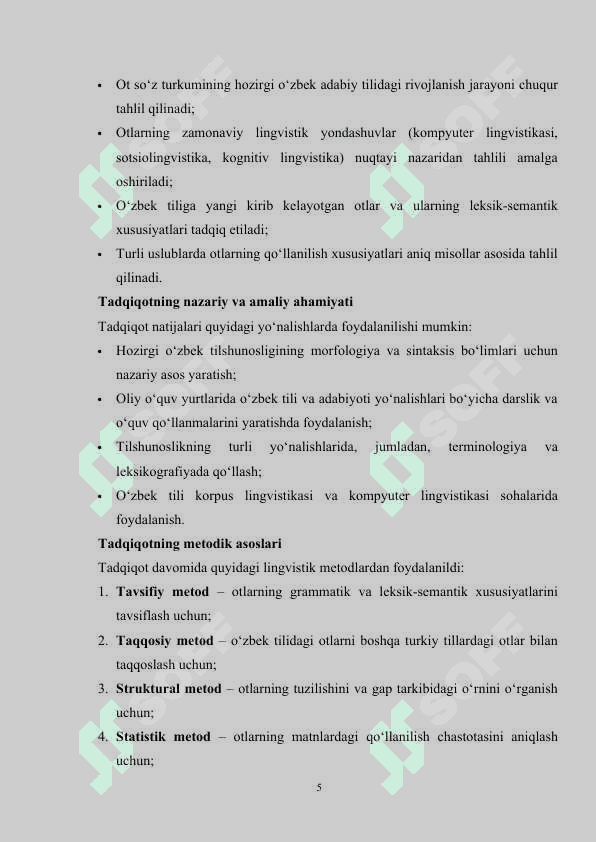 Ot so'z turkumi mavzusida kurs ishi 5