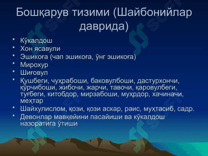 XVI-XVIII аср биринчи ярмида Бухор хонлигида ижтимоий-иқтисодий муносабатлар 4