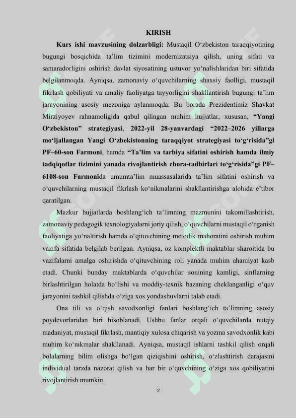 Oz komplektli maktab boshlang‘ich sinflarda ona tili va o‘qish savodxonligidan o‘quvchilarning mustaqil ishlarini uyushtirish 2
