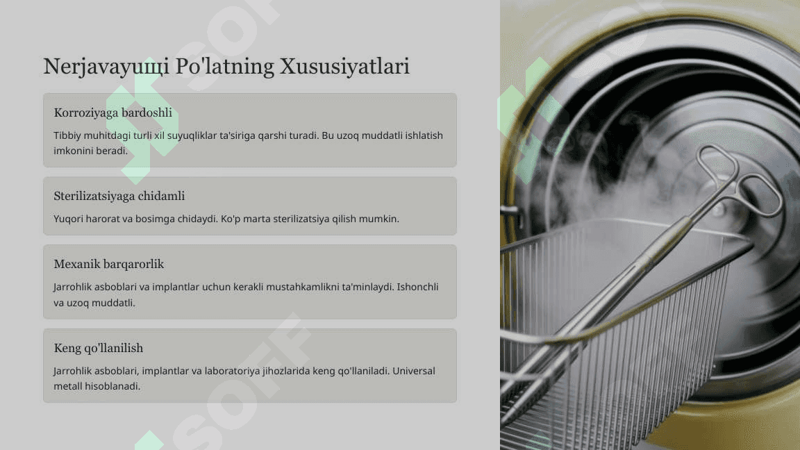 Tibbiyot tovarshunosligida qo'llaniladigan metallarning turlari 4
