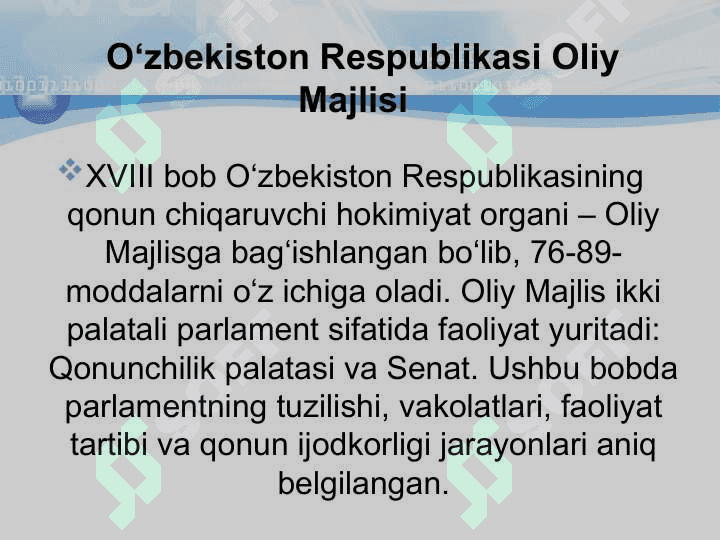 O‘zbekiston Respublikasi Konstitutsiyasining XVIII va XIX boblari 4