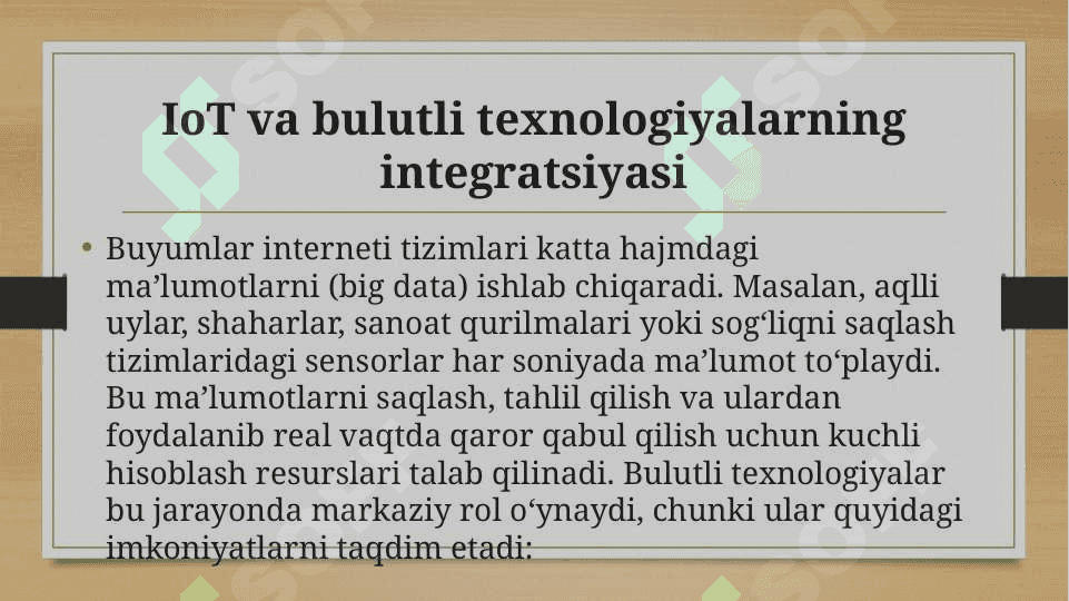 Buyumlar internetning qo‘llashda buluti texnologiyalardan foydalanish 2