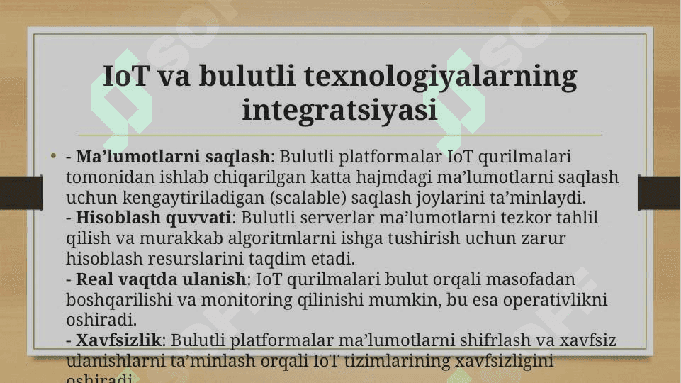 Buyumlar internetning qo‘llashda buluti texnologiyalardan foydalanish 3