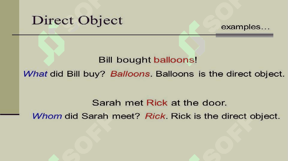 Verbs, objects and complements 3