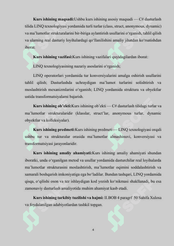 LINQ SO'ROVLARIDAN FOYDALANGAN HOLDA TURLI TURLAR VA STRUKTURNI BIR-BIRIGA AYLANTIRISH 4