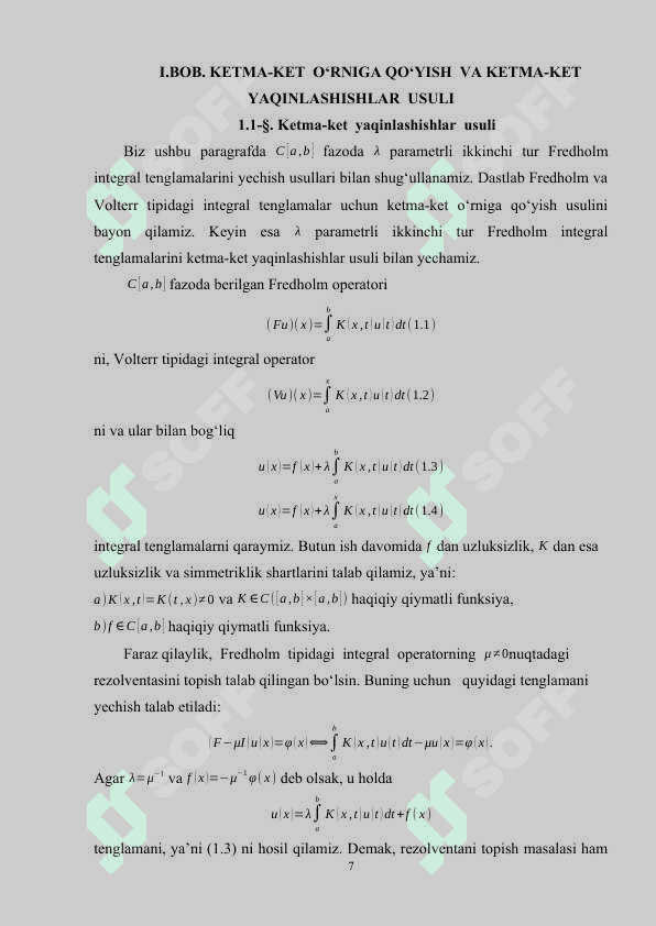 “INTEGRAL TENGLAMALAR. FURE USULI” 6