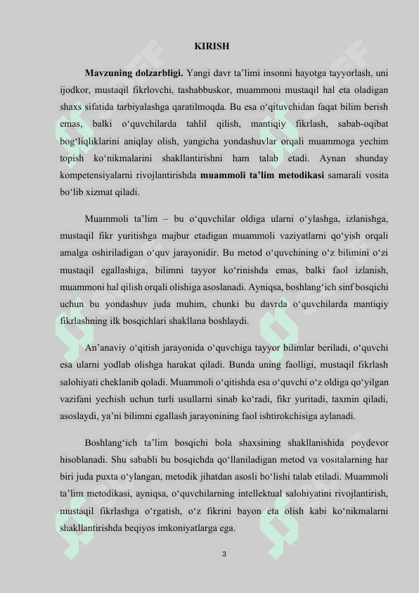 BOSHLANG‘ICH SINFLARDA MUAMMOLI TA’LIM METODIKASINING QO‘LLANILISHI 3