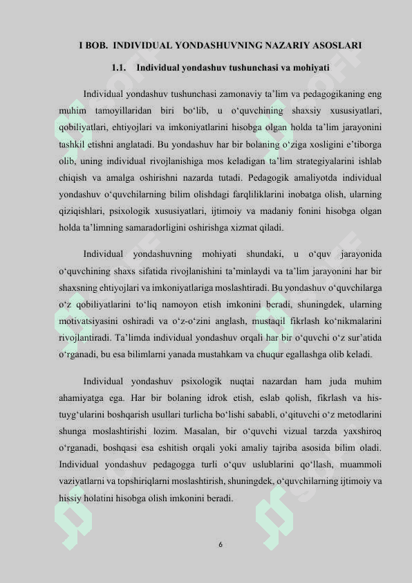 BOSHLANG‘ICH TA’LIMDA INDIVIDUAL YONDASHUV TAMOYILLARI 6