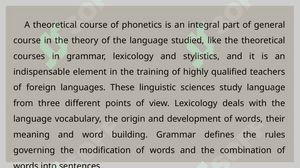 Phonetics as a branch of linguistics. 6