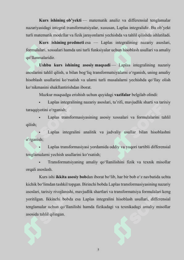 “Laplas integrali va uni hisoblash usullari” 5