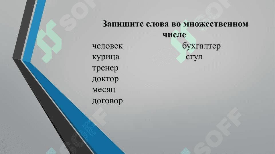 Множественное число имен существительных 4