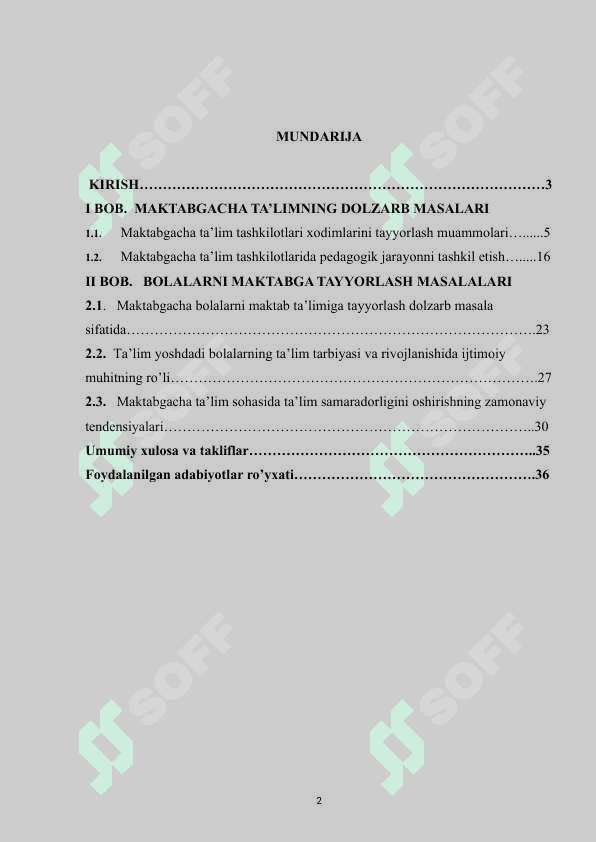 Maktabgacha ta’limning dolzarb masalalari 2