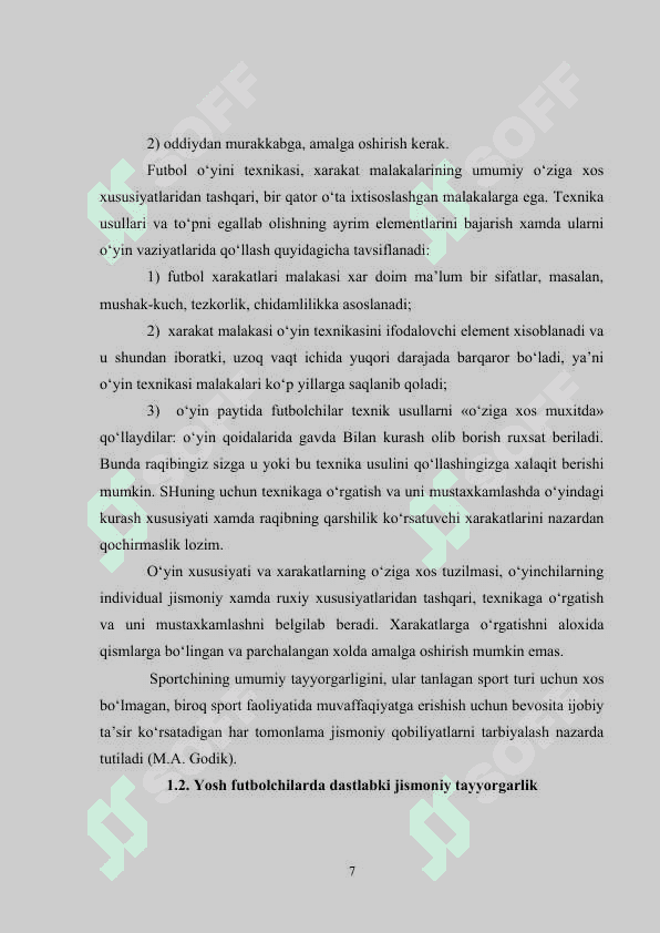 Yosh futbolchilarni umumiy va jismoniy tayyorgarligini tarbiyalash 7