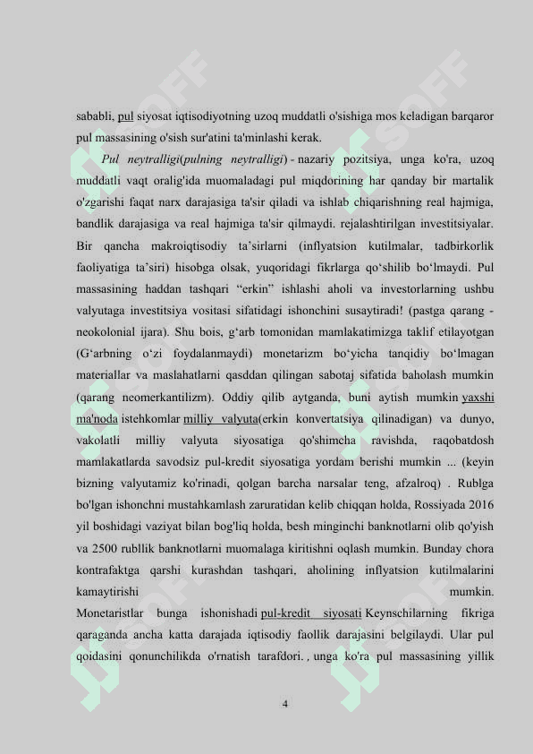 Monetarizm. Institutsionalizm. Neoliberalizm rivojlanishi 5