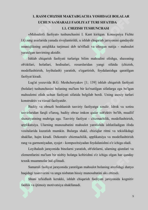 Rasm chizish maktabgacha yoshdagi bolalar uchun samarali faoliyat turi sifatida 5