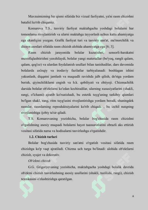 Rasm chizish maktabgacha yoshdagi bolalar uchun samarali faoliyat turi sifatida 6