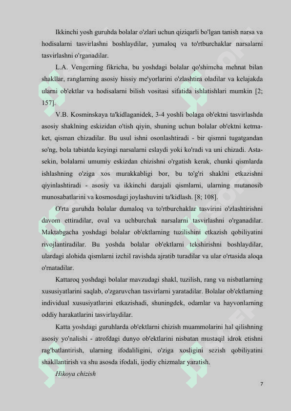 Rasm chizish maktabgacha yoshdagi bolalar uchun samarali faoliyat turi sifatida 7