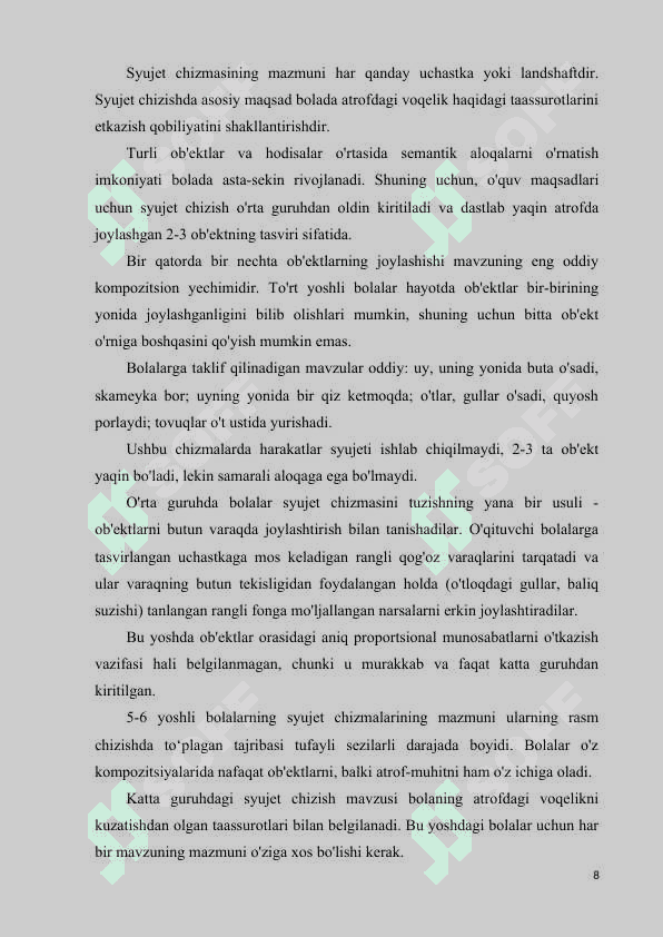 Rasm chizish maktabgacha yoshdagi bolalar uchun samarali faoliyat turi sifatida 8