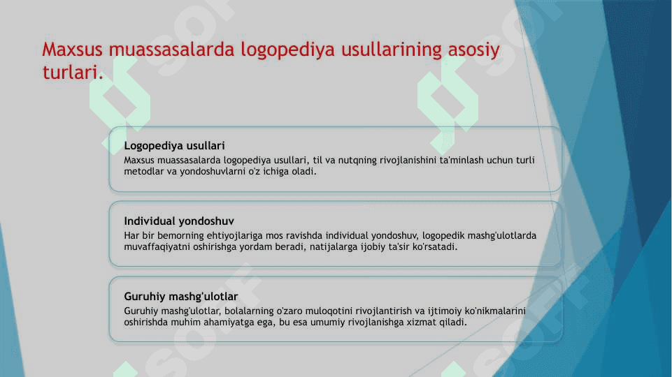 Maxsus muassasalarda logoped mashg‘ulotlarini kuzatish va tahlil etish 3