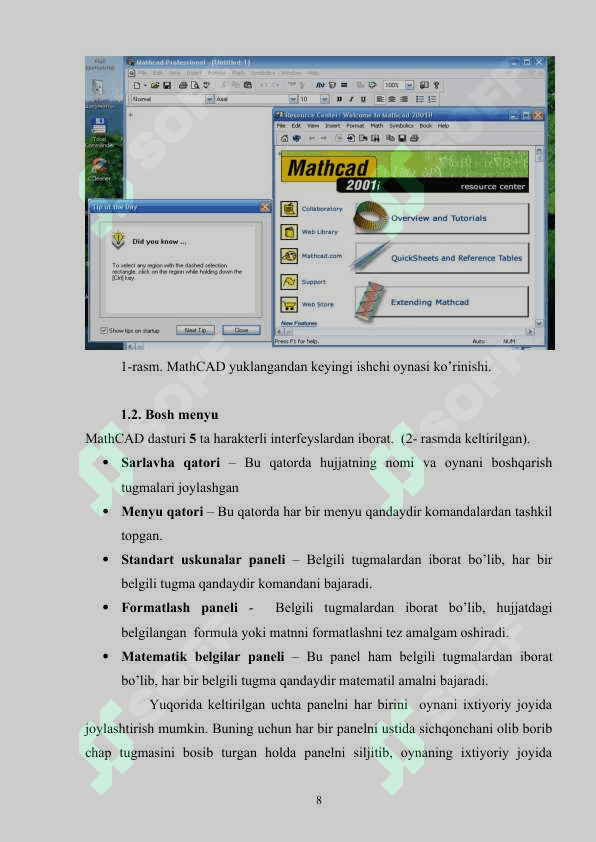 Mathcad tizimida dasturlash asoslari 8