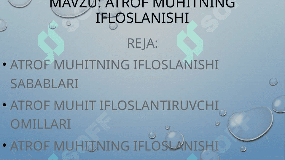 Atrof muhitning ifloslanishi 2