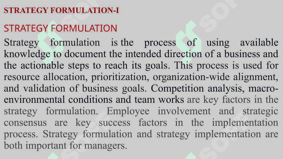 STRATEGY FORMULATION-I INTERNAL AND EXTERNAL ANALYSIS 2