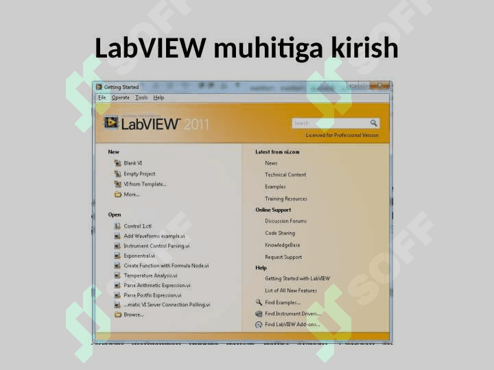 LabVIEW dasturi haqida umumiy ma’lumotlar. 6