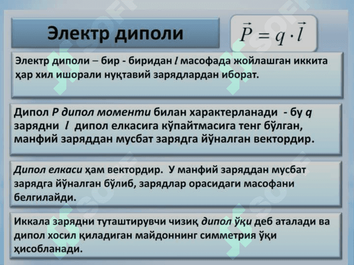 “Электростатик майдоннинг кучланганлиги. Гаус теоремаси ва унинг тадбиқлари ” 6