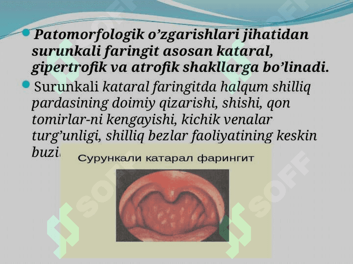 Surunkali faringitetiologiya, klinika, differensial tashhislash,davolash 5