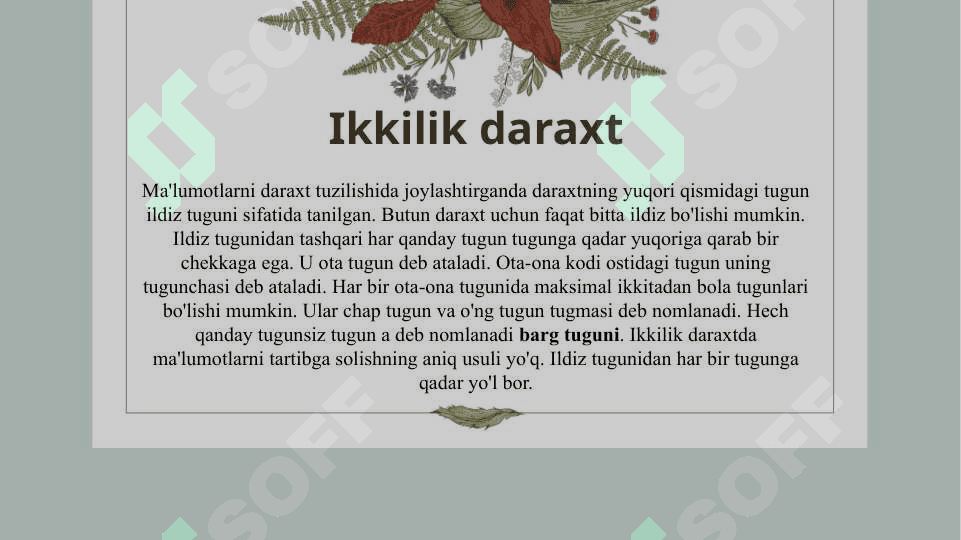 Ikkilik daraxtga element qoshish element ochirish va qidiruv algoritmlari 3