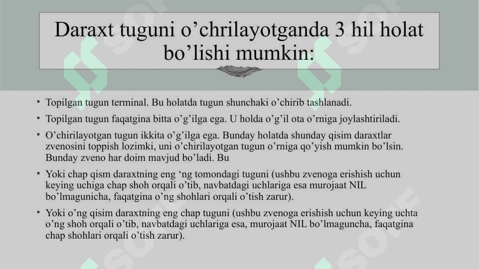 Ikkilik daraxtga element qoshish element ochirish va qidiruv algoritmlari 8