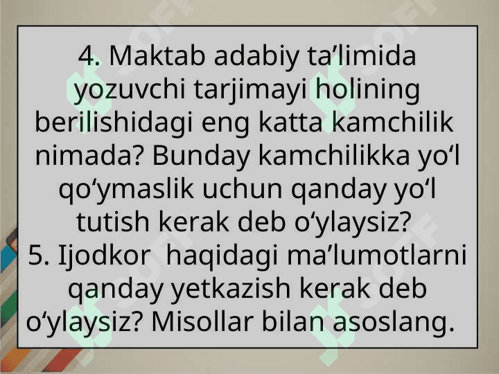 Yozuvchi tarjimayi holining berilishiga xos xususiyatlar 4