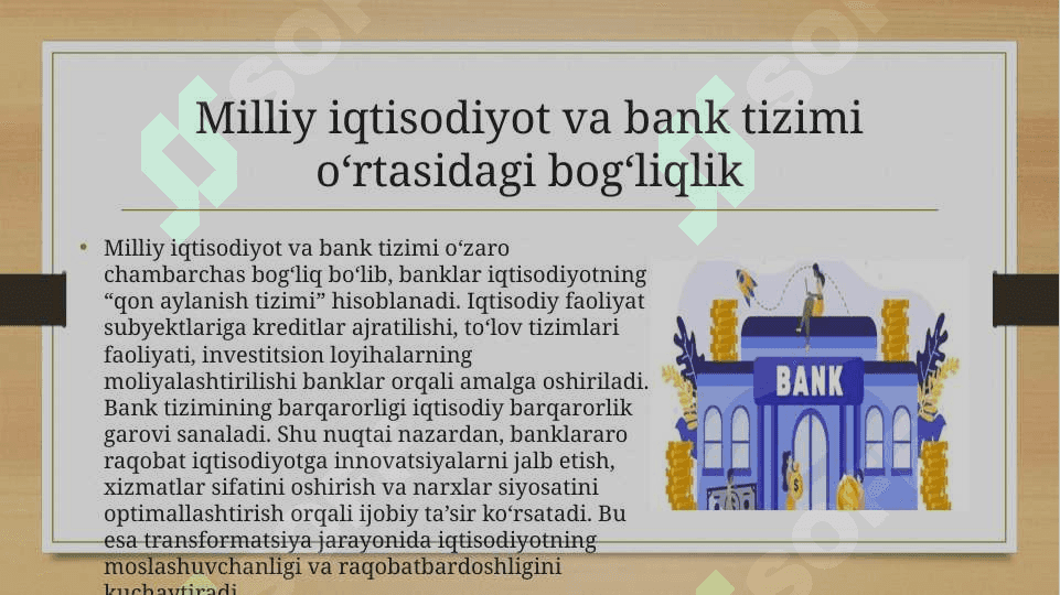 Milliy iqtisodiyotni transformatsiyalashda banklararo raqobatning tutgan o‘rni 4