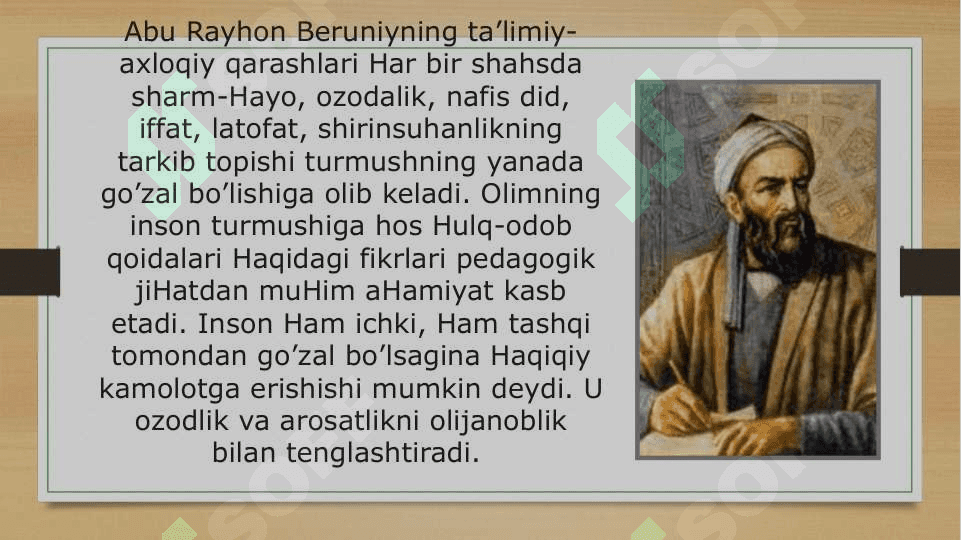 Abu Rayhon Beruniy ta'lim tarbiyaga oid qarashlari 3