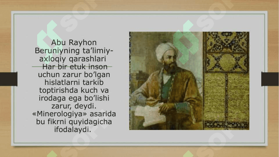 Abu Rayhon Beruniy ta'lim tarbiyaga oid qarashlari 4