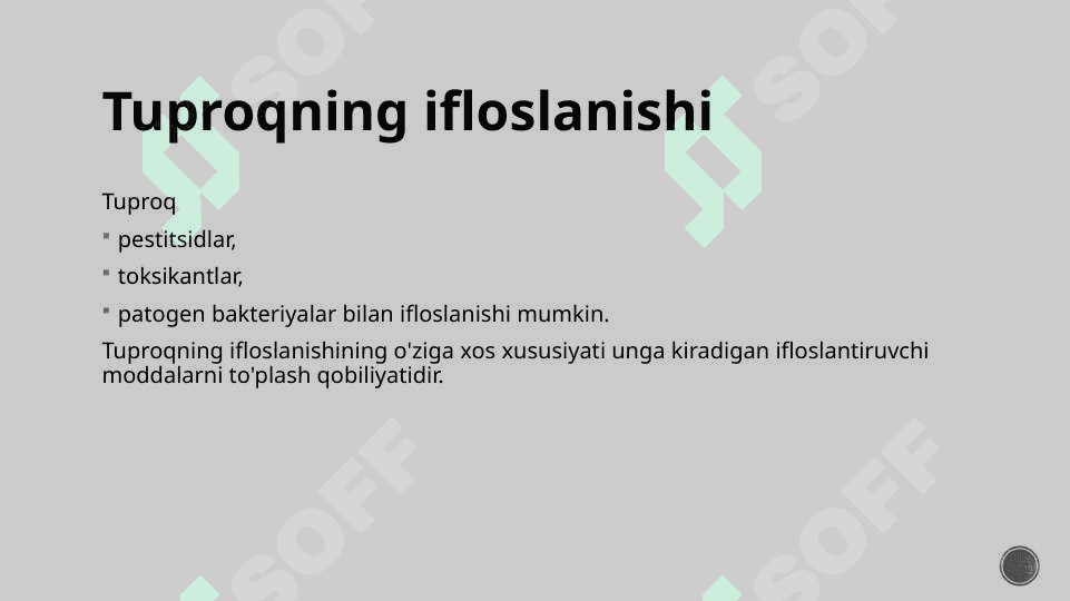 Tuproqni ifloslanishdan himoya qilish 2