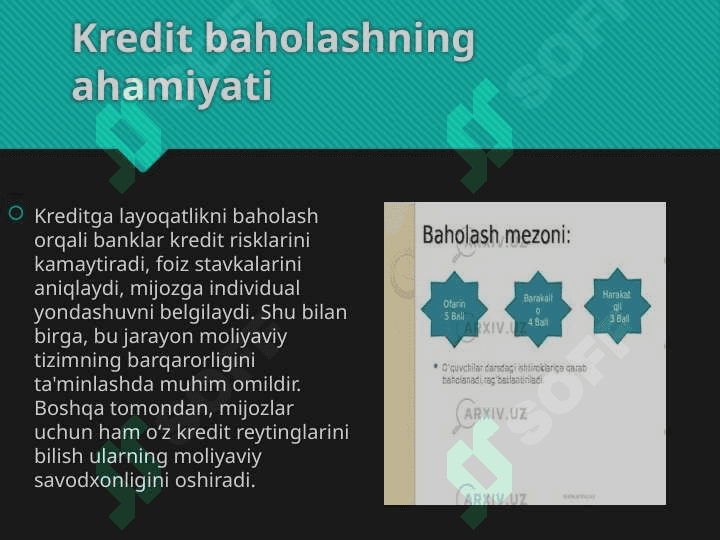 Mijozlar kreditga layoqatligini baholash xorij tajribasi 4