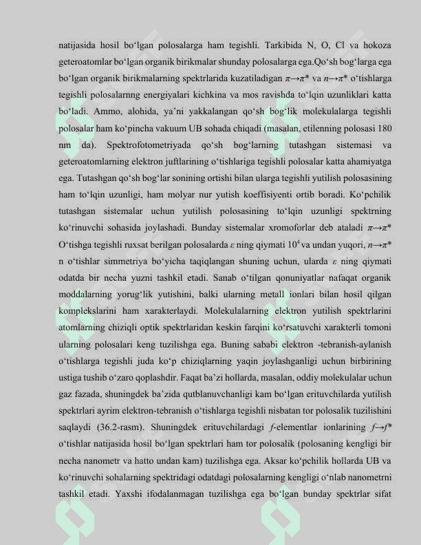 Ultrabinafsha va ko`rinuvchan soha spektroskopiyasi 4